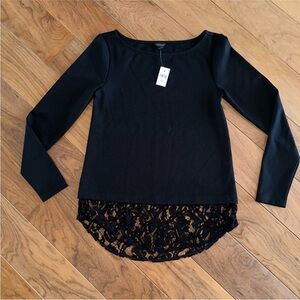 Ann Taylor Black Long Sleeve Tee